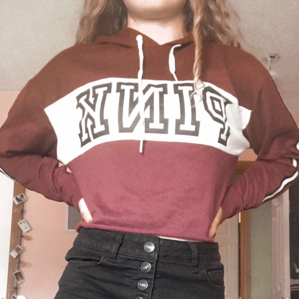 PINK Cropped Hoodie